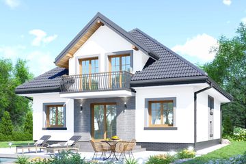  Projekt domu APS 164 (LUA1190) - projekt domu parterowego z poddaszem - Zdjęcie 2