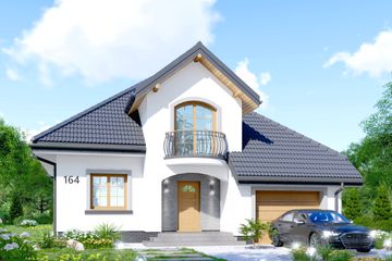  Projekt domu APS 164 (LUA1190) - projekt domu parterowego z poddaszem - Zdjęcie 1