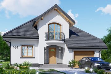  Projekt domu APS 164 (LUA1190) - projekt domu parterowego z poddaszem - Zdjęcie 1