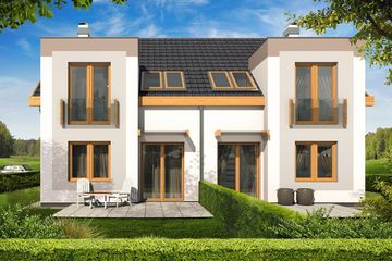  Projekt domu Emilia - bliźniak l+ll (WRD2328) - projekt domu parterowego z poddaszem - Zdjęcie 2