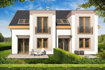  Projekt domu Emilia - bliźniak LP (WRD2329) - projekt domu parterowego z poddaszem - Zdjęcie 4