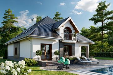  Projekt domu Gloria G2 (1472) (KRD2595) - projekt domu parterowego z poddaszem - Zdjęcie 3