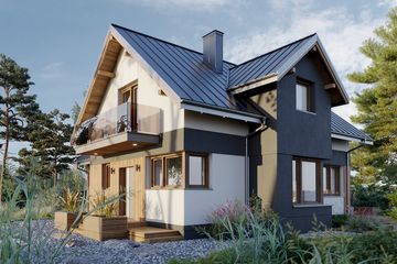 Projekt domu Koliba Astro (1423) - parterowy z poddaszem dom o powierzchni 123 m², dach dwuspadowy - ujęcie 4