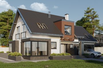  Projekt domu Solaris (1420) (KRD2602) - projekt domu parterowego z poddaszem - Zdjęcie 2