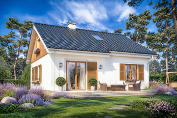 Projekt domu Zosia 3 - parterowy z poddaszem dom o powierzchni 100,66 m², dach dwuspadowy - ujęcie 2
