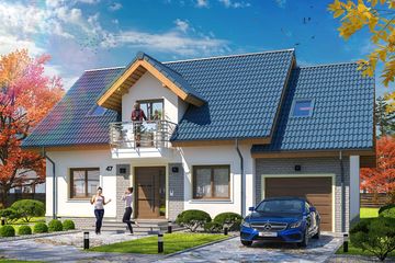  Projekt domu Ajaks (WOE1072) - projekt domu parterowego z poddaszem - Zdjęcie 1
