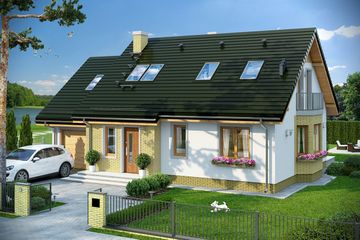  Projekt domu Bryza 6 (MDM) (WAH1641) - projekt domu parterowego z poddaszem - Zdjęcie 1