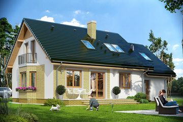  Projekt domu Bryza 6 (MDM) (WAH1641) - projekt domu parterowego z poddaszem - Zdjęcie 2