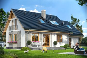  Projekt domu Bryza 5 (NF40) (WAH1642) - projekt domu parterowego z poddaszem - Zdjęcie 2