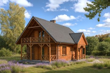  Projekt domu letniskowego WB-3384 (KRA1266) - projekt domu letniskowego parterowego z poddaszem - Zdjęcie 3