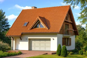  Projekt garażu WB-3882 (KRA3632) - projekt garażu parterowego z poddaszem - Zdjęcie 1