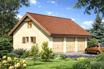  Projekt garażu WB-3885 (KRA3634) - projekt garażu parterowego - Zdjęcie 1