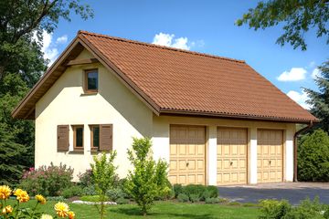  Projekt garażu WB-3885 (KRA3634) - projekt garażu parterowego - Zdjęcie 1