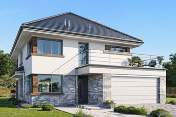  Projekt domu Helios wariant F (WAH1643) - projekt domu z pełnym piętrem - Zdjęcie 1