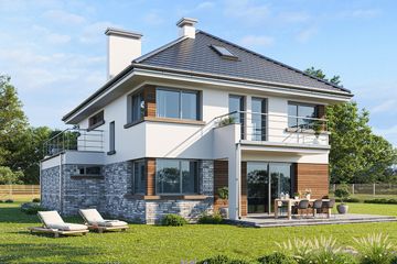  Projekt domu Helios wariant F (WAH1643) - projekt domu z pełnym piętrem - Zdjęcie 2