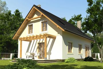  Projekt domu Seweryn z garażem 1-st. [A] (WRF1597) - projekt domu parterowego z poddaszem - Zdjęcie 1