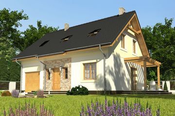  Projekt domu Seweryn z garażem 1-st. [A] (WRF1597) - projekt domu parterowego z poddaszem - Zdjęcie 2