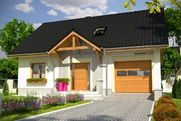  Projekt domu Inka II z garażem 1-st. [A] (WRF1599) - projekt domu parterowego z poddaszem - Zdjęcie 1
