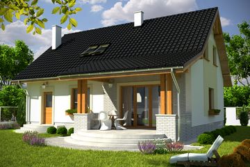  Projekt domu Inka II z garażem 1-st. [A] (WRF1599) - projekt domu parterowego z poddaszem - Zdjęcie 2