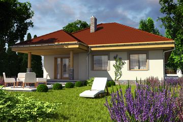  Projekt domu Pierwiosnek z garażem 1-st. [A] (WRF1600) - projekt domu parterowego - Zdjęcie 2