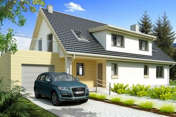  Projekt domu Krzyś B garaż (WRD1190) - projekt domu parterowego z poddaszem - Zdjęcie 1