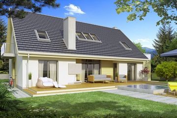  Projekt domu Krzyś B garaż (WRD1190) - projekt domu parterowego z poddaszem - Zdjęcie 3