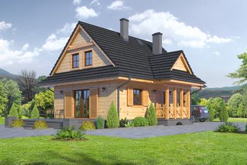  Projekt domu Zawoja dws 5 (KRP1725) - projekt domu parterowego z poddaszem - Zdjęcie 1