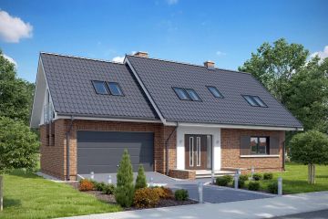 Projekt domu TK10GL2 - parterowy z poddaszem dom o powierzchni 169,23 m², dach dwuspadowy - ujęcie 2