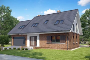 Projekt domu TK10GL2 - parterowy z poddaszem dom o powierzchni 169,23 m², dach dwuspadowy - ujęcie 3