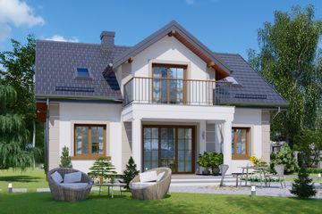  Projekt domu APS 134 (LUA1193) - projekt domu parterowego z poddaszem - Zdjęcie 2