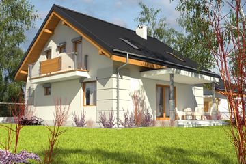  Projekt domu Nowinka z garażem 1-st. [A] (WRF1602) - projekt domu parterowego z poddaszem - Zdjęcie 2