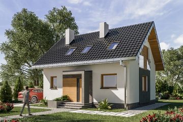  Projekt domu Drops (1430) (KRD2617) - projekt domu parterowego z poddaszem - Zdjęcie 2