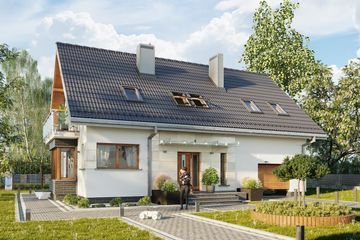  Projekt domu Zahira (1417) (KRD2618) - projekt domu parterowego z poddaszem - Zdjęcie 1