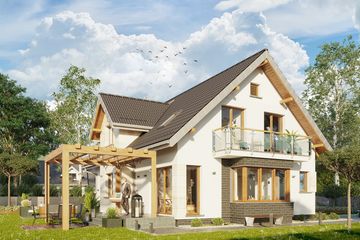 Projekt domu Zahira (1417) - parterowy z poddaszem dom o powierzchni 146,70 m², dach dwuspadowy - ujęcie 3