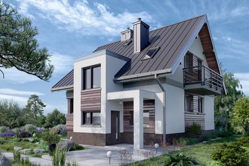 Projekt domu Mirona Solo (1466) - parterowy z poddaszem dom o powierzchni 112,20 m², dach dwuspadowy - ujęcie 3