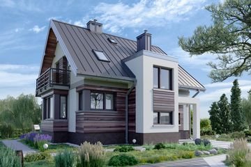Projekt domu Mirona Solo (1466) - parterowy z poddaszem dom o powierzchni 112,20 m², dach dwuspadowy - ujęcie 4