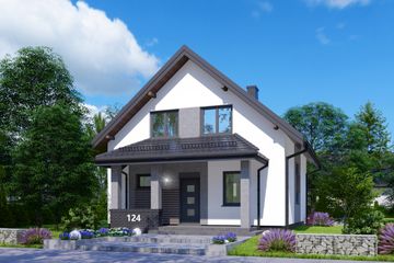  Projekt domu APS 124 (LUA1196) - projekt domu parterowego z poddaszem - Zdjęcie 2