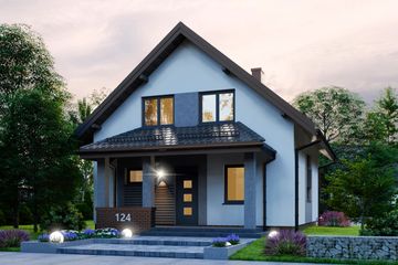  Projekt domu APS 124 (LUA1196) - projekt domu parterowego z poddaszem - Zdjęcie 1