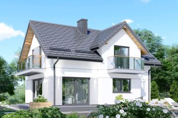 Projekt domu APS 141 NEW - parterowy z poddaszem dom o powierzchni 109,40 m², dach dwuspadowy - ujęcie 2