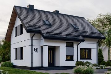Projekt domu APS 141 NEW - parterowy z poddaszem dom o powierzchni 109,40 m², dach dwuspadowy - ujęcie 3