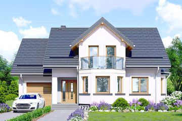  Projekt domu APS 177 (LUA1218) - projekt domu parterowego z poddaszem - Zdjęcie 1