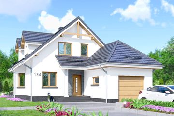  Projekt domu APS 178 (LUA1219) - projekt domu parterowego z poddaszem - Zdjęcie 1
