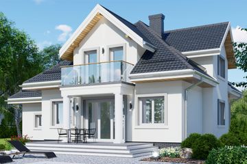  Projekt domu APS 179 (LUA1220) - projekt domu parterowego z poddaszem - Zdjęcie 2