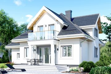  Projekt domu APS 179 (LUA1220) - projekt domu parterowego z poddaszem - Zdjęcie 2