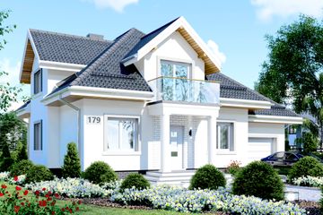  Projekt domu APS 179 (LUA1220) - projekt domu parterowego z poddaszem - Zdjęcie 1