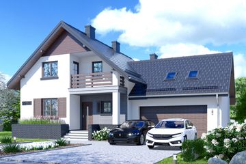  Projekt domu APS 055 + 2G (LUA1226) - projekt domu parterowego z poddaszem - Zdjęcie 1