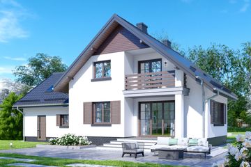  Projekt domu APS 055 + 2G (LUA1226) - projekt domu parterowego z poddaszem - Zdjęcie 2