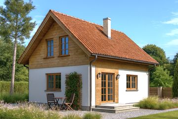  Projekt domu Domek Jesienny (005 SK V2) (SLF1020) - projekt domu parterowego z poddaszem - Zdjęcie 1