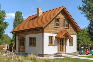  Projekt domu Domek Jesienny (005 SK V2) (SLF1020) - projekt domu parterowego z poddaszem - Zdjęcie 2