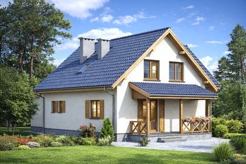  Projekt domu WB-0080 (KRA3653) - projekt domu parterowego z poddaszem - Zdjęcie 2